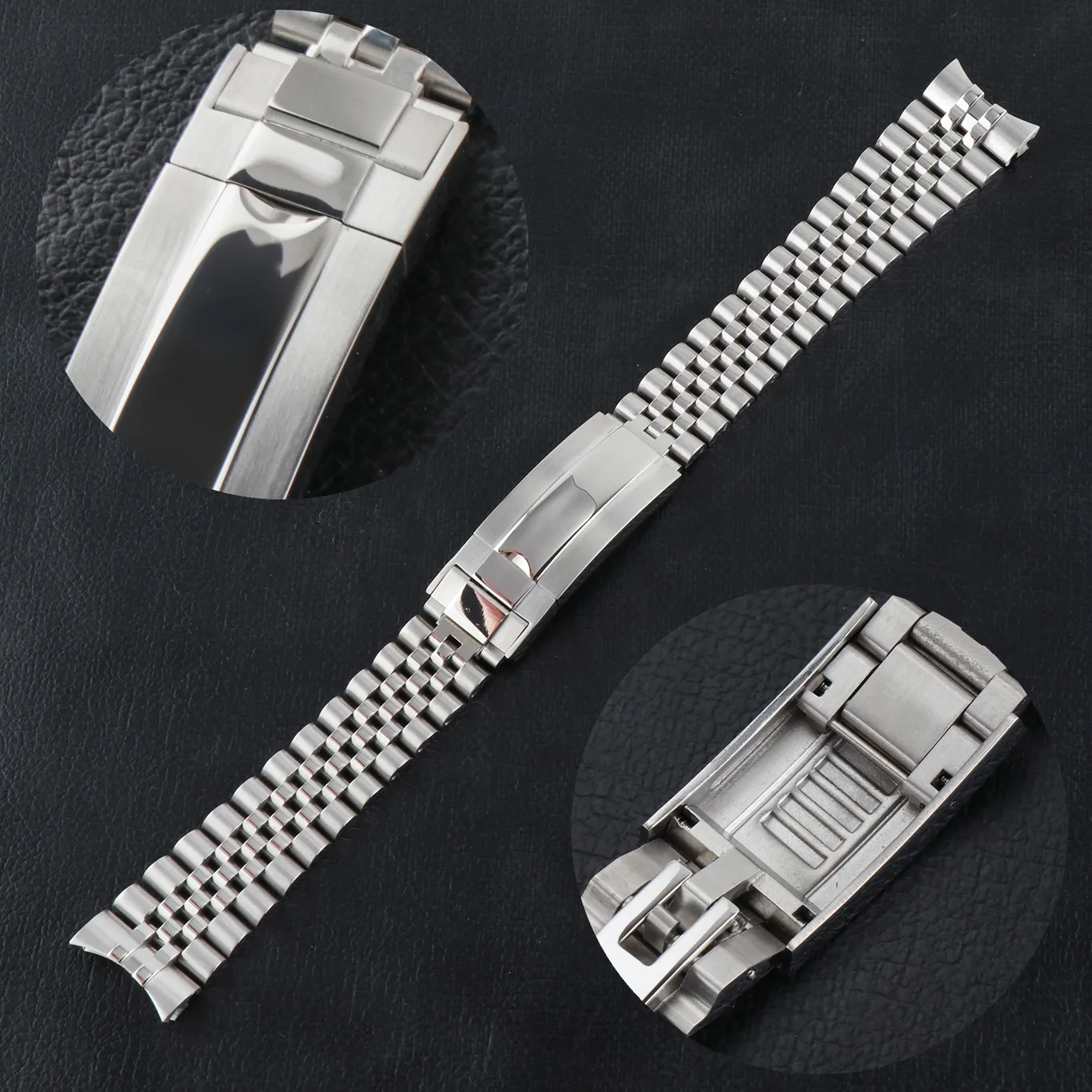 

2021 Jubilee Watchband Strap 2021 Men's 20mm 316L Stainless Steel Bracelet Silver Glide-Lock Buckle for 40mm Sub Watch Case