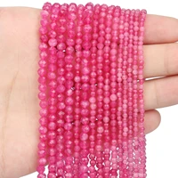 fuchsia crystal natural faceted small stone loose spacer beads for diy jewelry making bracelet necklace earrings 15 2 3 4mm