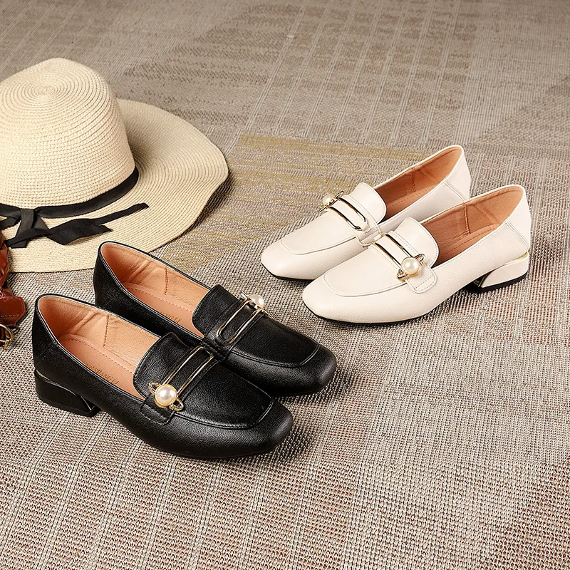 

Туфли-лодочки женские на низком каблуке, Мокасины, без застежки, элегантная обувь для офиса и работы, черные