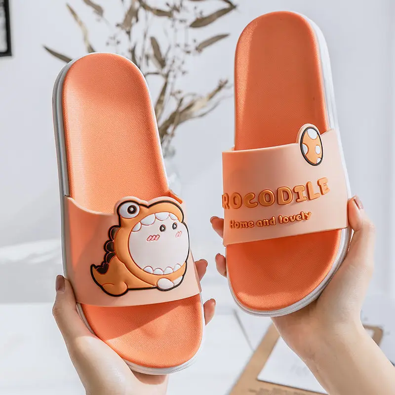 Comfortable bathroom slippers women wear ins tide cartoon cute bathroom shower slip household slippers shower slippers in summer