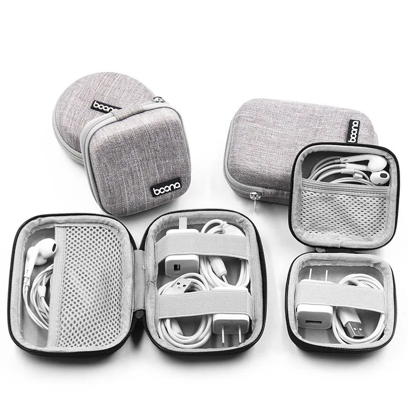 

Small Earphone Storage Bags Oval Hard Shell Data Cable Organizer Bag Portable Data Cable Organizer Bag Charger U Disk Pouch