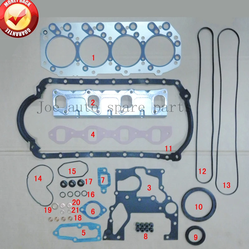 

4JB1 4JB1T Engine complete Full Gasket Set kit for ISUZU PickUp ELF 250 NKR NHR Truck Z-5-87810-457-2, Z-5-87812-706-1