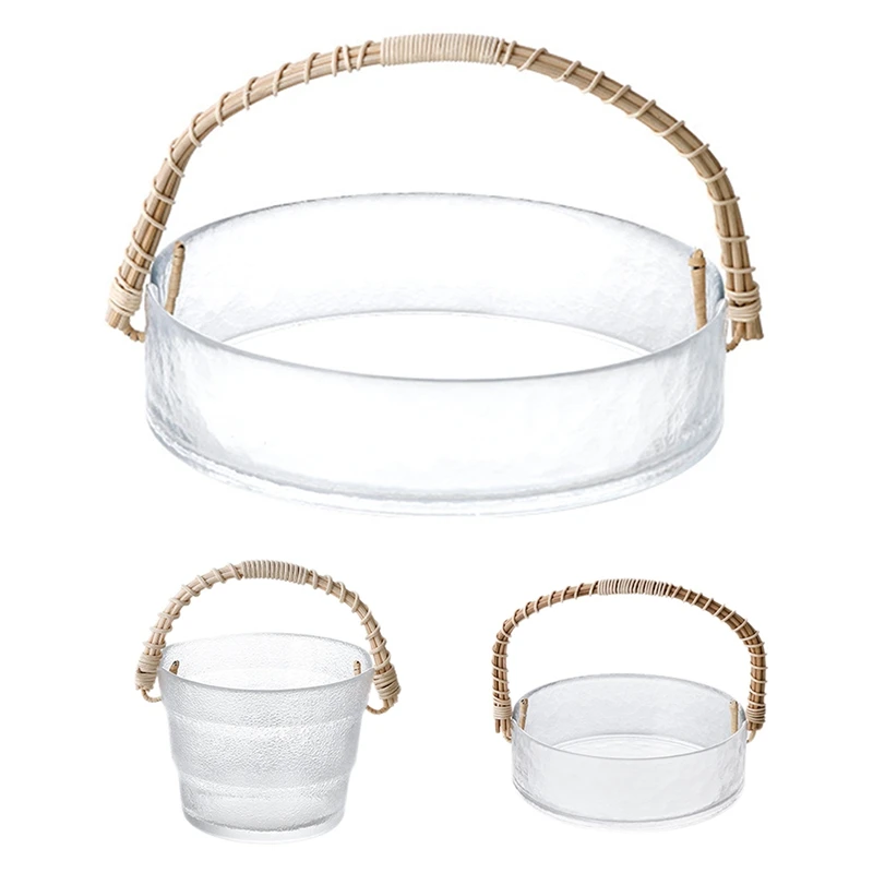 

Легкая Роскошная корзина для фруктов, портативная стеклянная тарелка для фруктов в гостиную, домашняя тарелка для сладостей, тарелка для за...