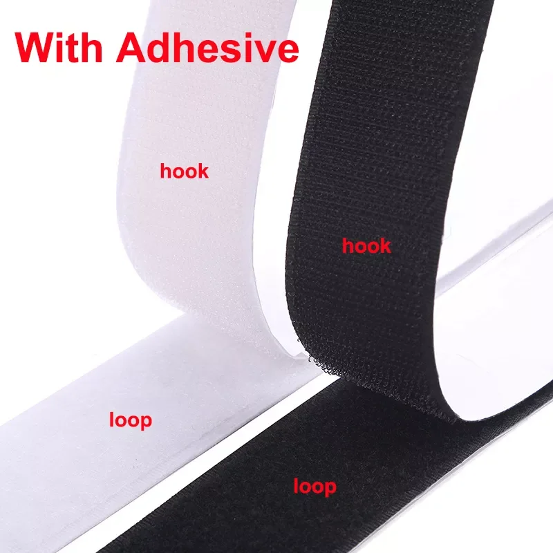 

Hook and Loop Strips with Adhesive Strong Self Adhesive Fastener Double-Side Mounting Tapes for Home and Office 16-110mm
