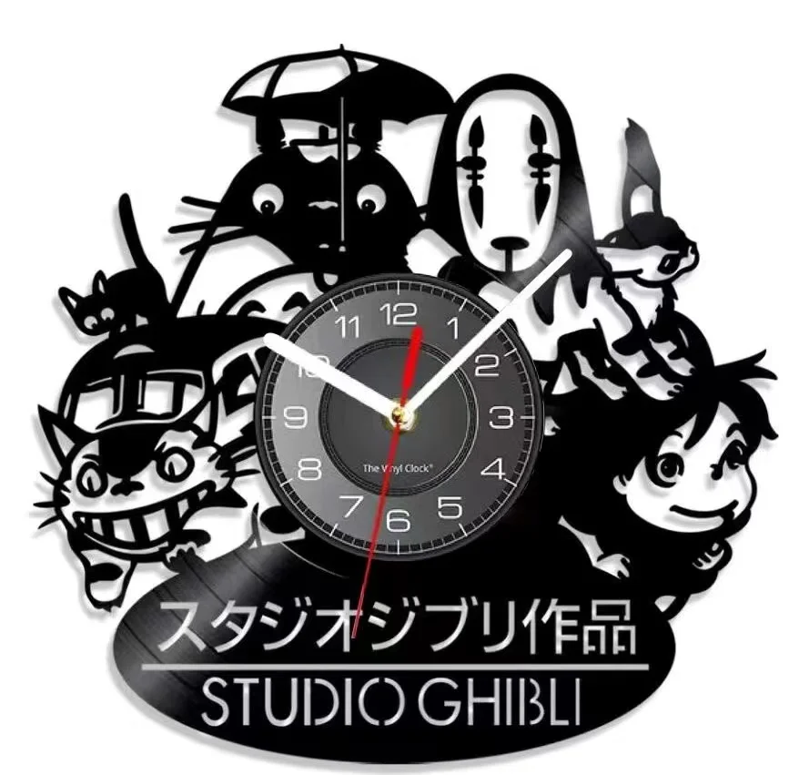 Vinyl Record LED Wall Clock with 7 Different Colors Change My Neighbor Totoro Studio Ghibli Hanging Clock Wall Watch Home Decor