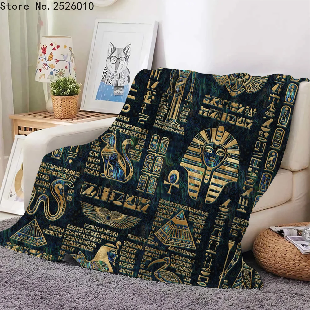 

Newest Ancient Egyptian Hieroglyphs Blanket 3D Print Eye of Horus Flannel Blanket Hiking Picnic Quilts Drop Shipping 04