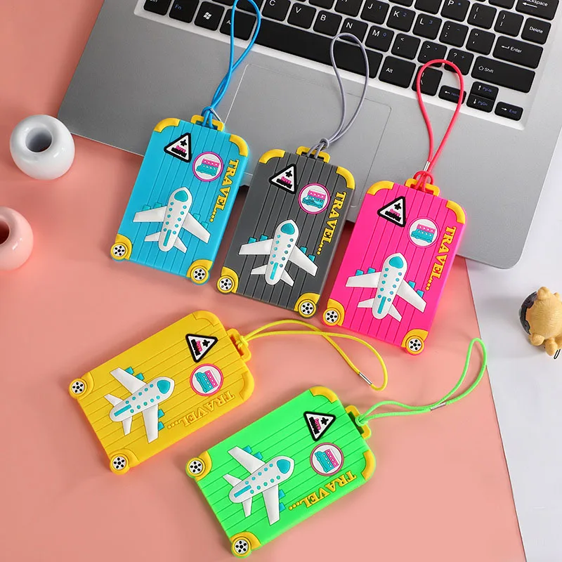 2023 PVC Luggage Tags Travel Accessories Creative Suitcase  Tags Fashion Style Silicon Portable Travel Label ID Addres Holder