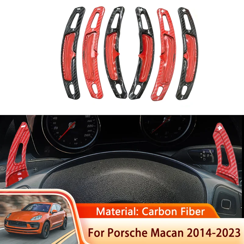 

Carbon Fiber Car Steering Wheel for Porsche Macan 2.0 2014~2023 2018 2019 2020 2021 2022 DSG Gear Shift Shifter Extension Cover