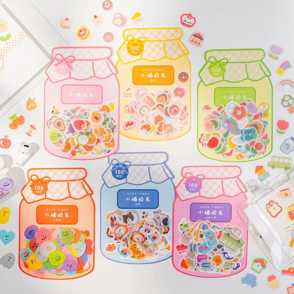 

100Pcs/Pack Cute Stickers DIY Hand Account Scrapbooking Decorative Stickers Stationery