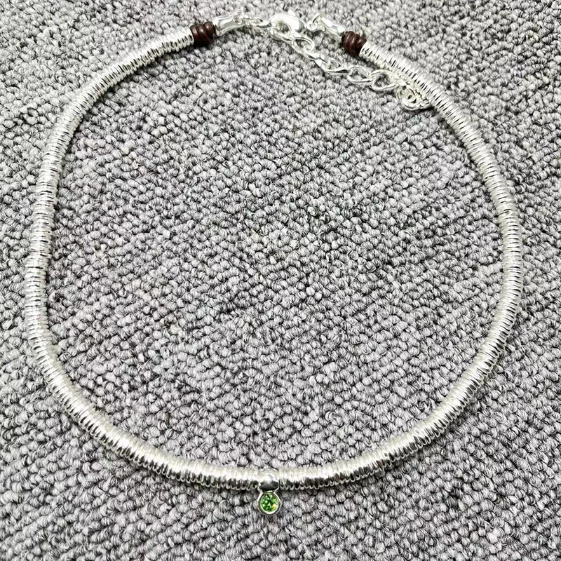 

Высококачественное 2022 Новое модное посеребренное 925 зеленое женское ожерелье подвеска с драгоценным камнем праздничный подарок