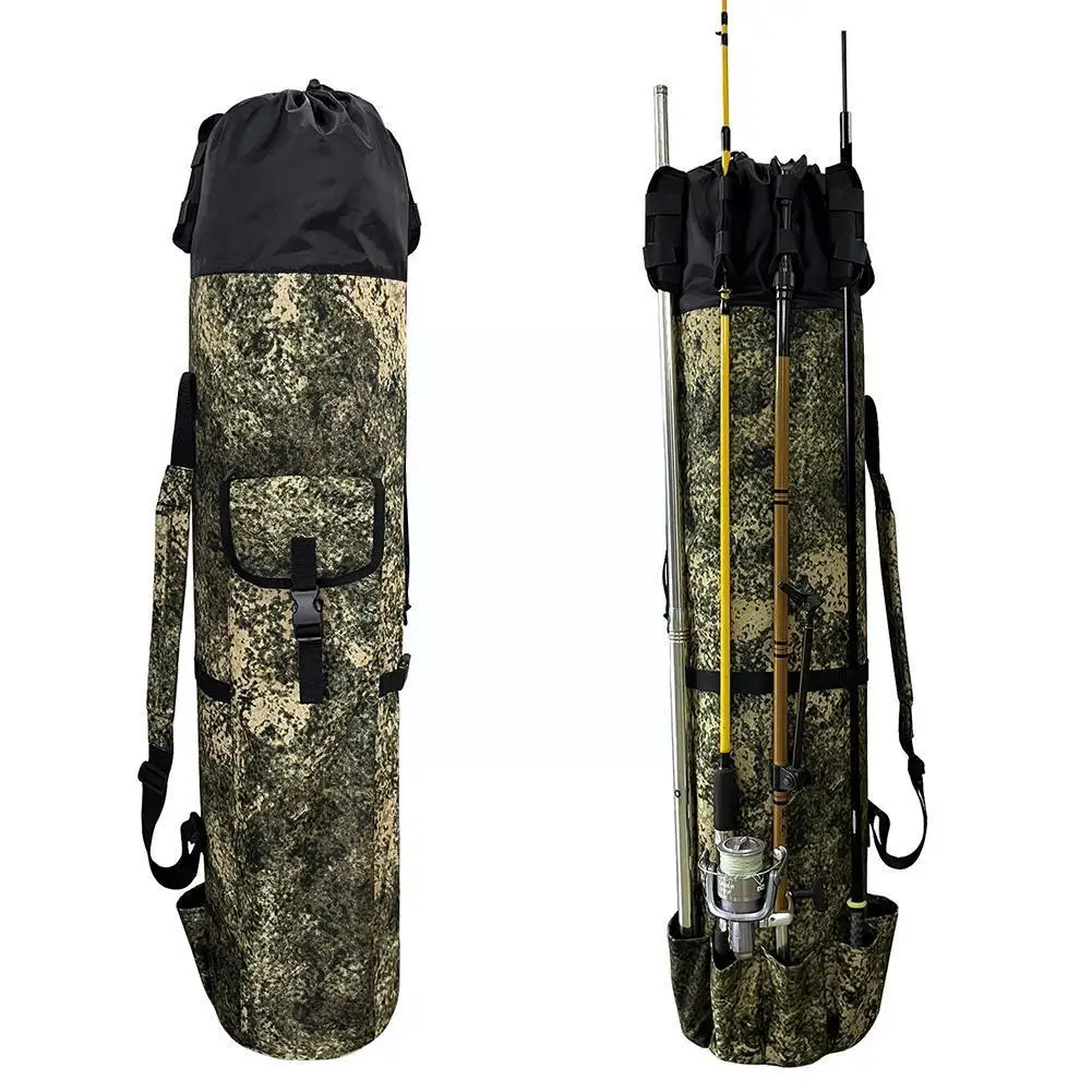 

2023 New Waterproof Multifunctional Large Capacity Fishing Fishing Camouflage Oxford Cloth Storage Bag Rod Bag N5w9