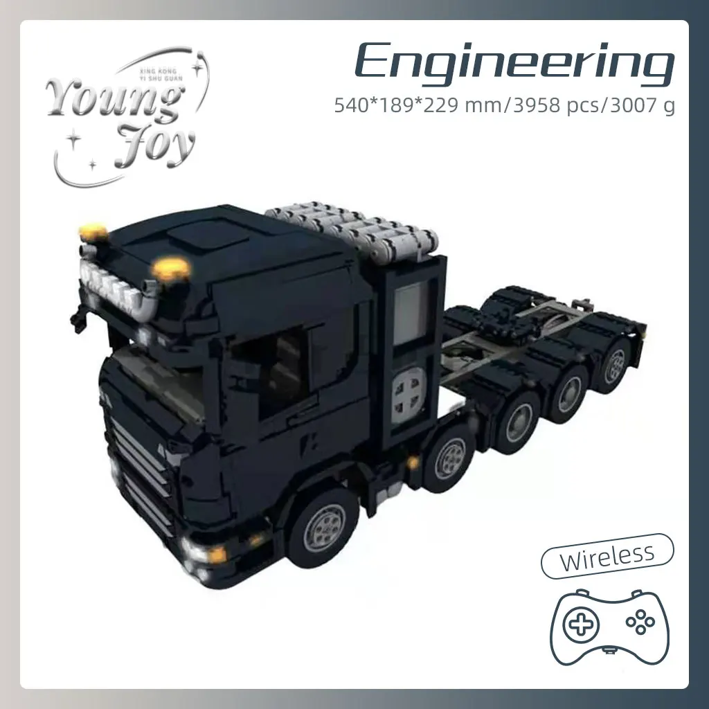 

Moc-37549 Figure Building Blocks Car Custom Rc 10x4 6 Slt Truck Black Remote Control Motor Christmas Gift For Kids 2022