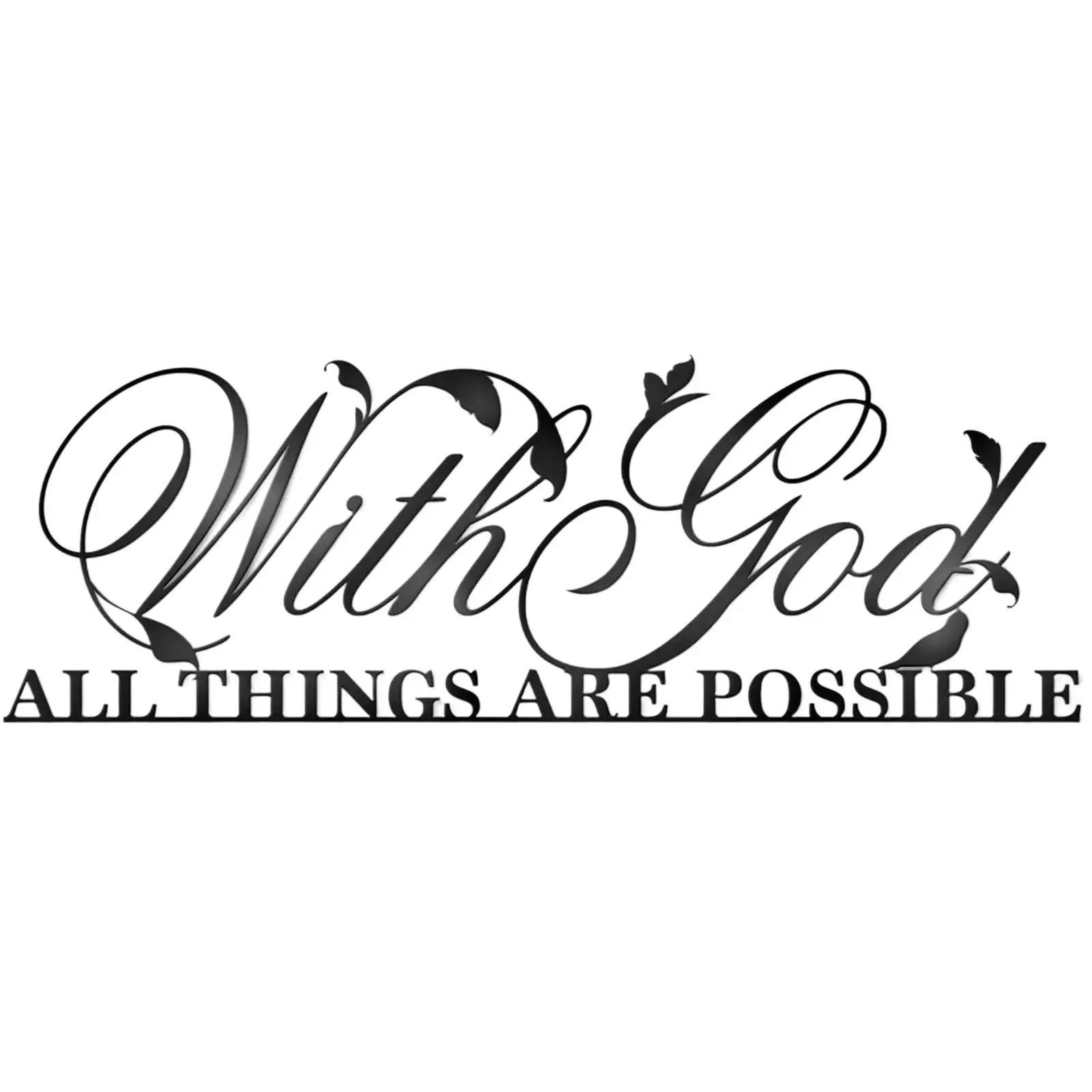 

with God Sign Letter Silhouette Wall Decor Sign for Home Office Living Room