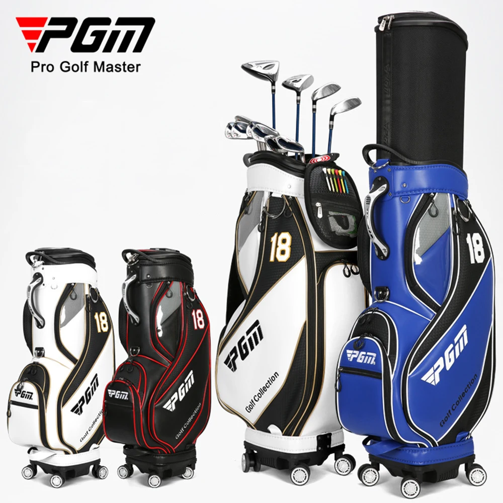 PGM Men’S Aviation Bag Golf Bracket With Wheels Ultra-light Standard Bags Large Capacity Thermostatic Hold 13 Golf Clubs Storage