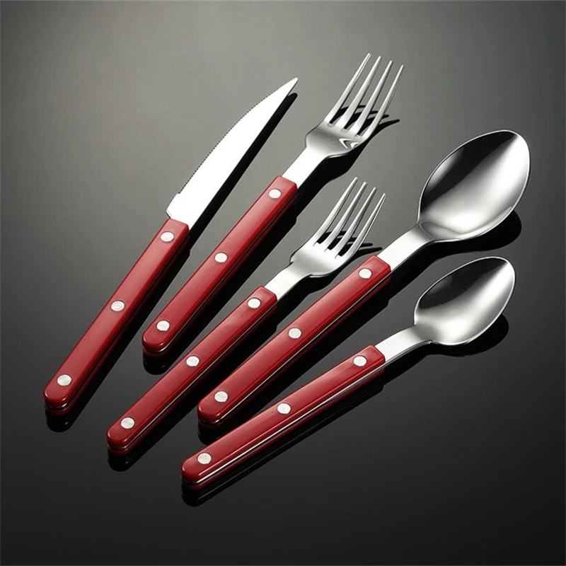 

Western Stainless Steel Knife Fork Spoon Cutlery Clip Handle Steak Knives Dinnerware For Restaurant Kitchen Tableware