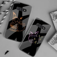 cute pokemon eevee phone case tempered glass for samsung s20 ultra s7 s8 s9 s10 note 8 9 10 pro plus cover