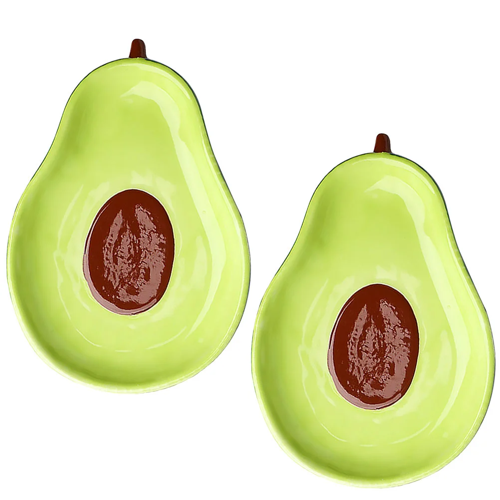 

2pcs Avocado Design Trays Creative Storage Holder Table Fruit Plates Candy Nuts Containers for Home Banquet Hotel