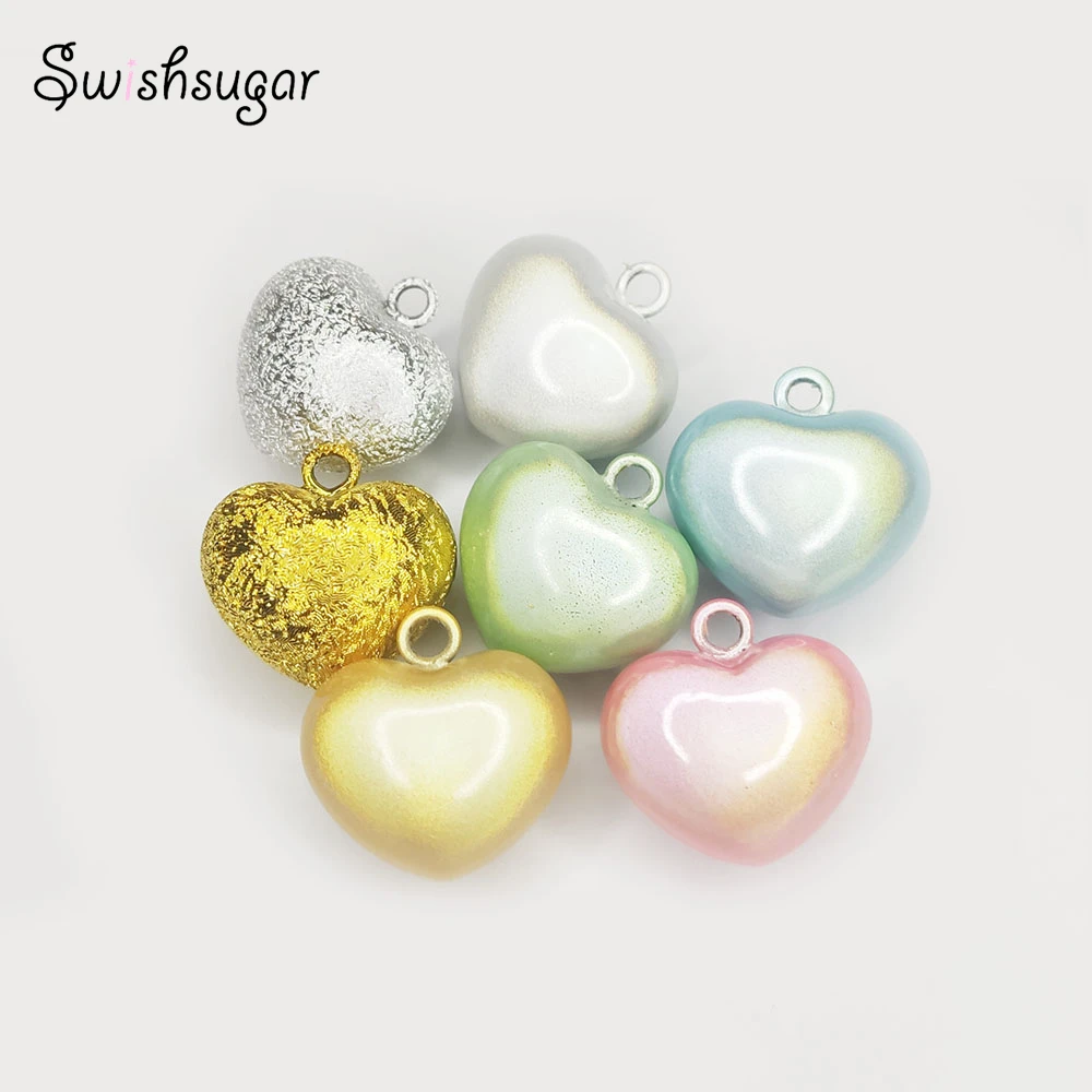 

Many Colors Heart Sakura Close Jingle Bells Good Lucky Charm Pendant Christmas New Year Gifts Accessories Jewelry Craft Findings