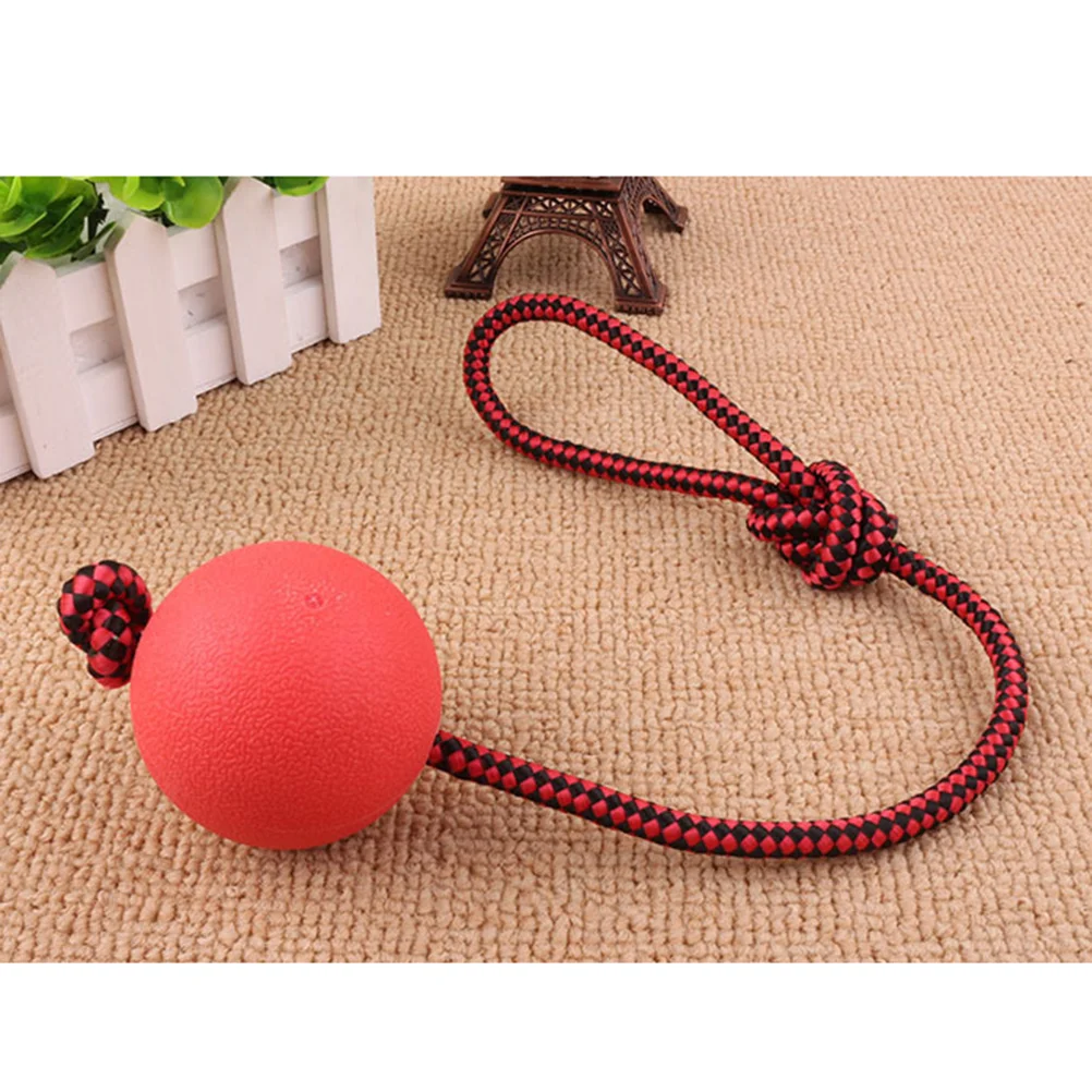 

Pet Toy Ball Elastic Solid Rope Rubber Ball Molar Training Tool for Dog (Red)