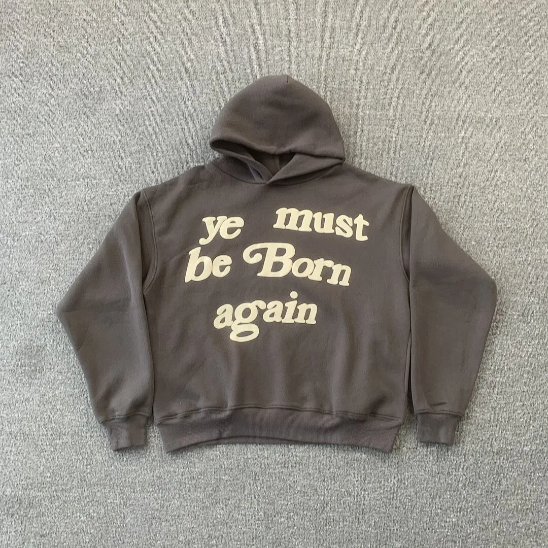 Фото Лучшая версия CPFM Ye Must Be Born Again Kanye West: худи с принтом для женщин и мужчин, оверсайз толстовка с капюшоном №3