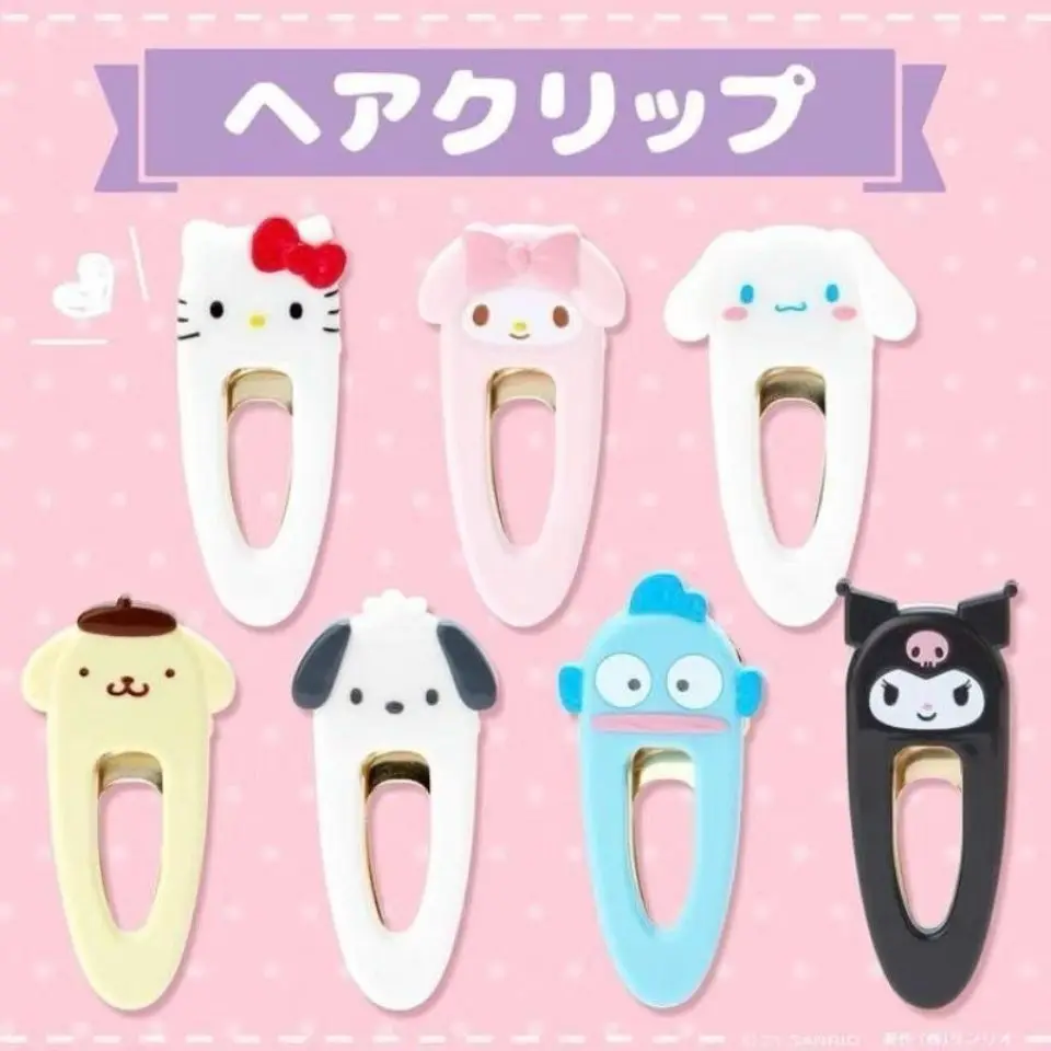 

Sanrioed Kawaii Accessories Hello kitty My Melody Kuromi Cartoon Anime Bb Clip Card Issuance Hairpin Headdress Accessories Girls