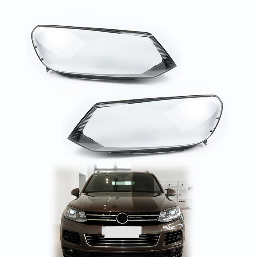 

For VW Touareg 2011 2012 2013 2014 2015 2016 Headlamp Cover Transparent Lampshade Front Headlight Lens A Pair Brand New