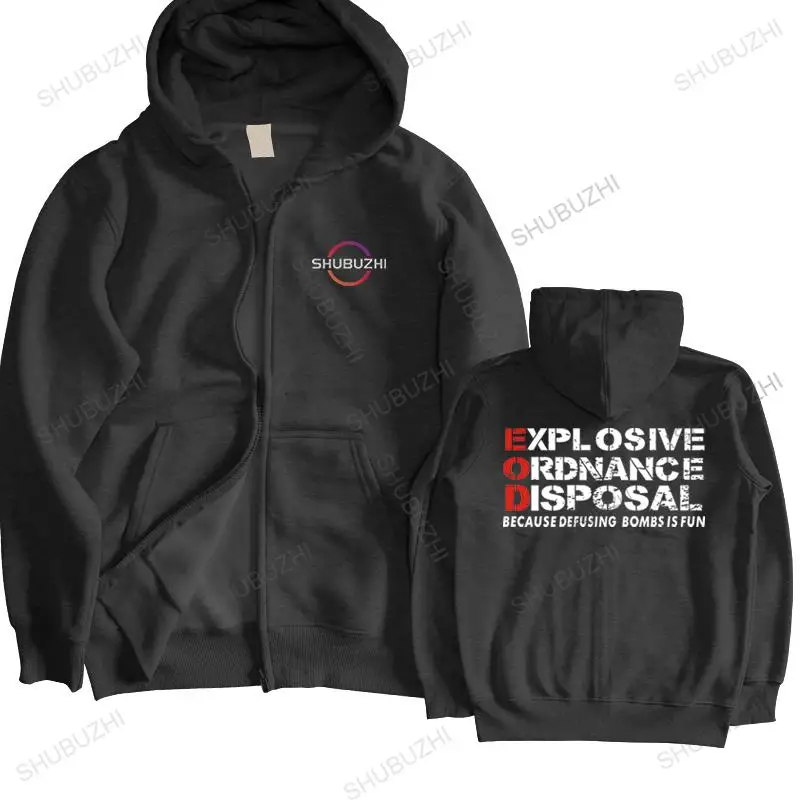 

mens loose zipper hoody shubuzhi funny printing sweatshirt EXPLOSIVE ORDNANCE DISPOSAL man brand fall winter hoodie for boys