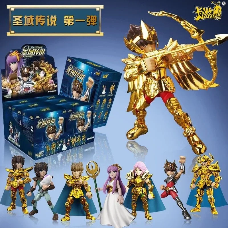 Фото KAYOU Saint Seiya Card Фигурка Blockman Legend Of The Holy Land Афина Овен Лев Слепая коробка Фигурка Модель Кукла Игрушка №3