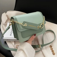 fashion contrast color leather crossbody bags for women 2022 summer simple shoulder side bag ladies handbags and purses