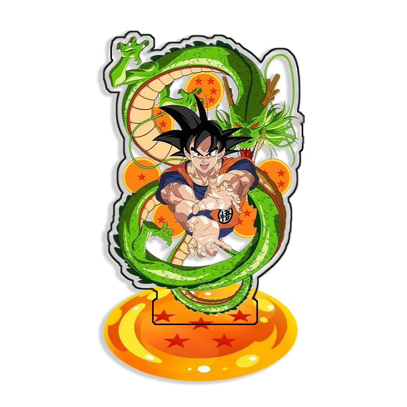Фото Настольная акриловая фигурка 15 см: Сон Гоку, Бульма, Пуар, Чи-Чи из Dragon Ball. Сделано своими руками. Аниме-декор для рабочего стола. Подарок для фанатов. №2