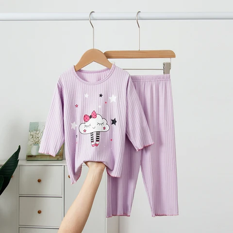 Детское летнее домашнее платье из вискозы с рукавом 7 минут тонкая стильная воздухопроницаемая Одежда для девочек пижама для родителей и детей