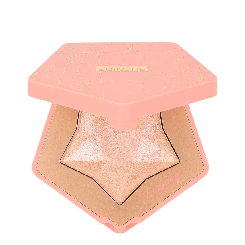

SUIKONE Face Highlighter Makeup Shimmer Baking Powder Highlighter Palette Skin Brighten Highlight Face Contour Bronzer Cosmetic