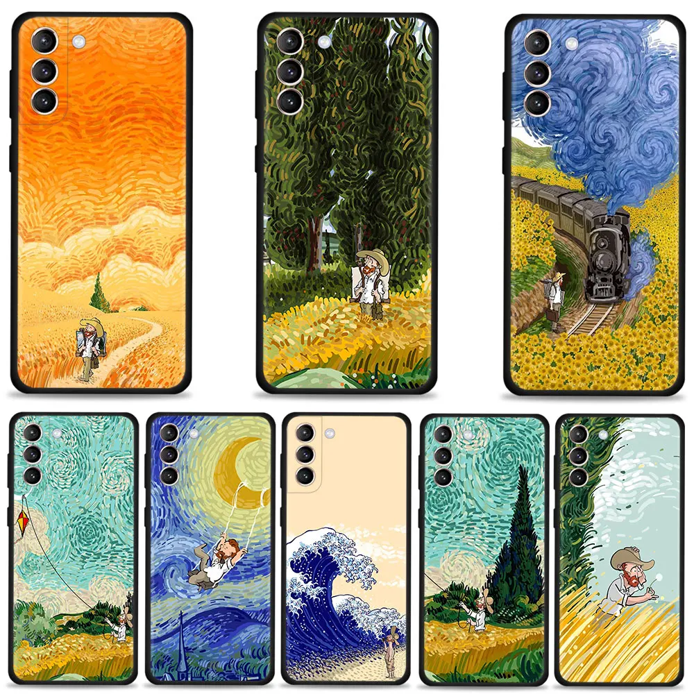

Retro Oil Painting Art Van Gogh For Samsung S22 S21 S20 FE S20Ultra S21Ultra Case S21 S20 S10 S9 Plus Note 20 Ultra 10plus