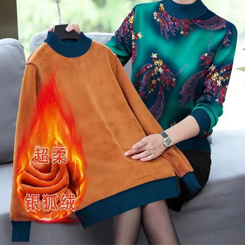 

Бархатная утепленная женская одежда с длинным рукавом и воротником-стойкой