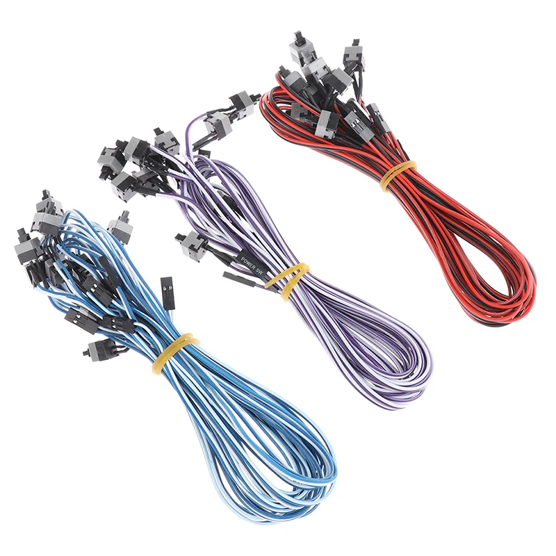 

Newest 10pcs/lot Computer Host Switch Line Restarting Power Line AXT Computer Chassis Power Switch Line Power Cable