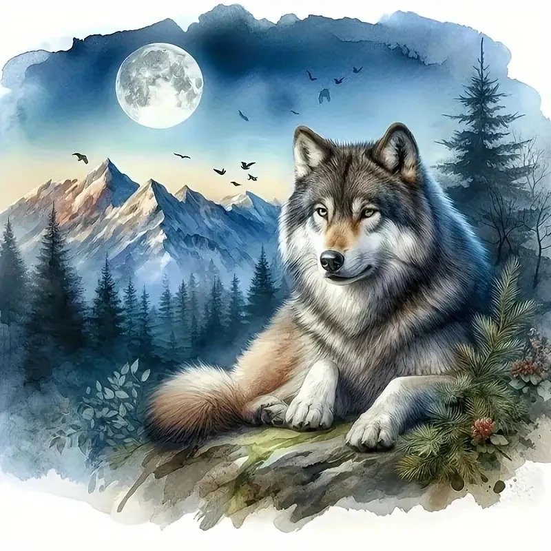 

Водонепроницаемые наклейки «Король волка и гора»