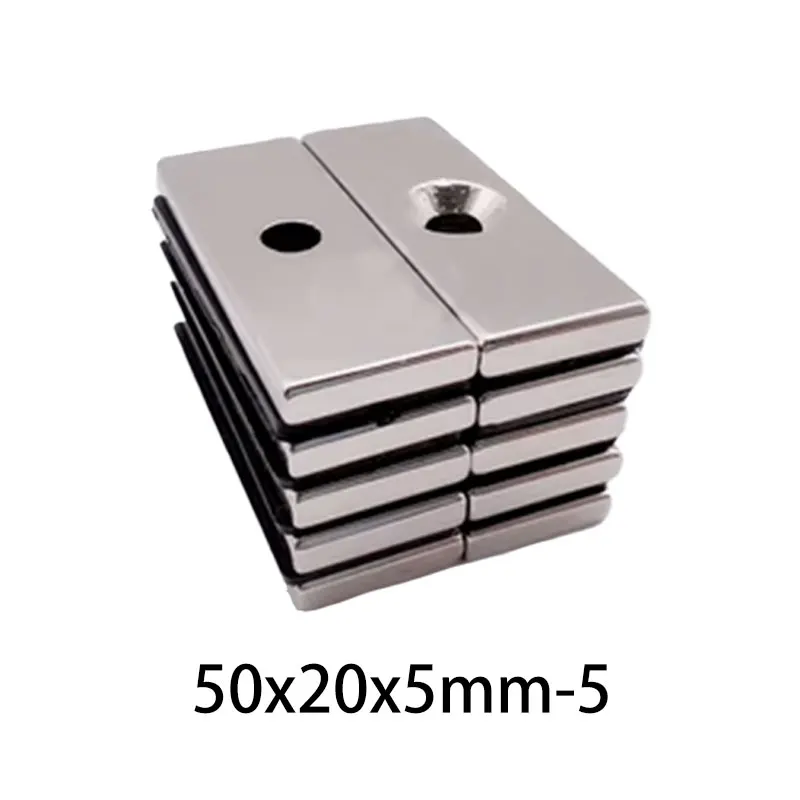 1/2/5/10 шт. 50x20x5-5 мм Большой ленточный блок с сильными магнитными отверстиями 5 50*20*5-5