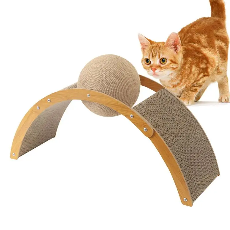 

Cat Scratcher Toy Arched Bridge Scratch Pad For Kittens Corrugated Paper Scratchers For Indoor Cat Portable Scratching Board For