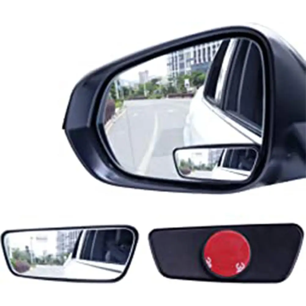 

2pcs Car Rearview Mirror 360 Degree Rotation High-definition Wide Angle Adjustable Rectangular Blind Spot Mirror