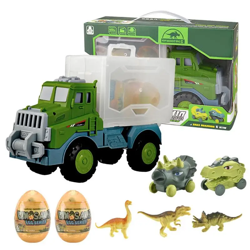 

Dinosaur Toy Pull Back Cars Tyrannosaurus Transport Car Carrier Truck Dino Construction Vehicles Excavator Truck Fun Toys For Bo