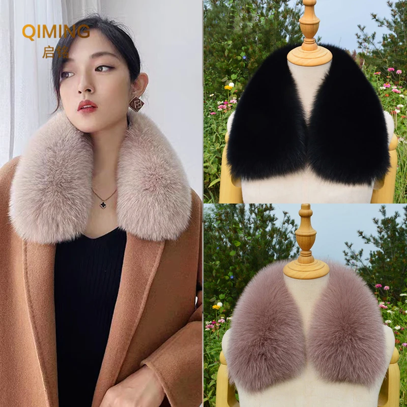 Зимний шарф из лисьего меха