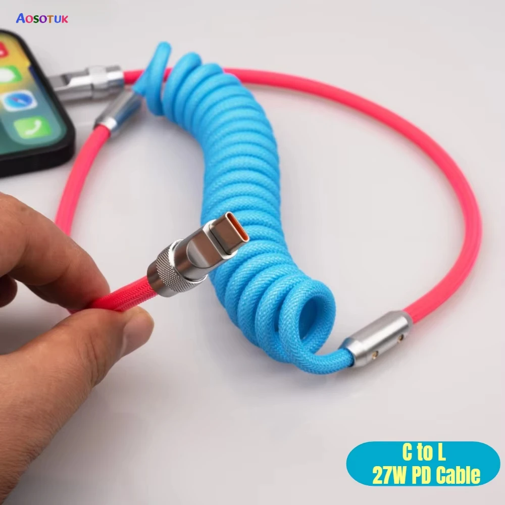Кабель PD 27 Вт USB C для iPhone 12 13 14 Pro Max 3A быстрой зарядки и 6 7 8Plus Шнур передачи данных