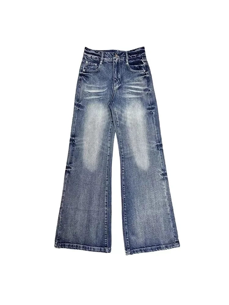 Женские прямые джинсовые брюки элегантные в американском стиле ретро Y2k с