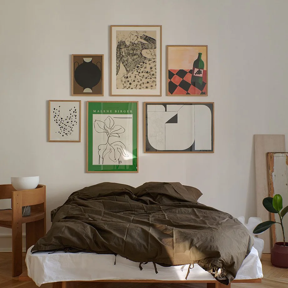 

Абстрактная Геометрическая линия цветок девушка современное искусство на холсте картина в скандинавском стиле плакаты и печать настенные картины для гостиной Декор