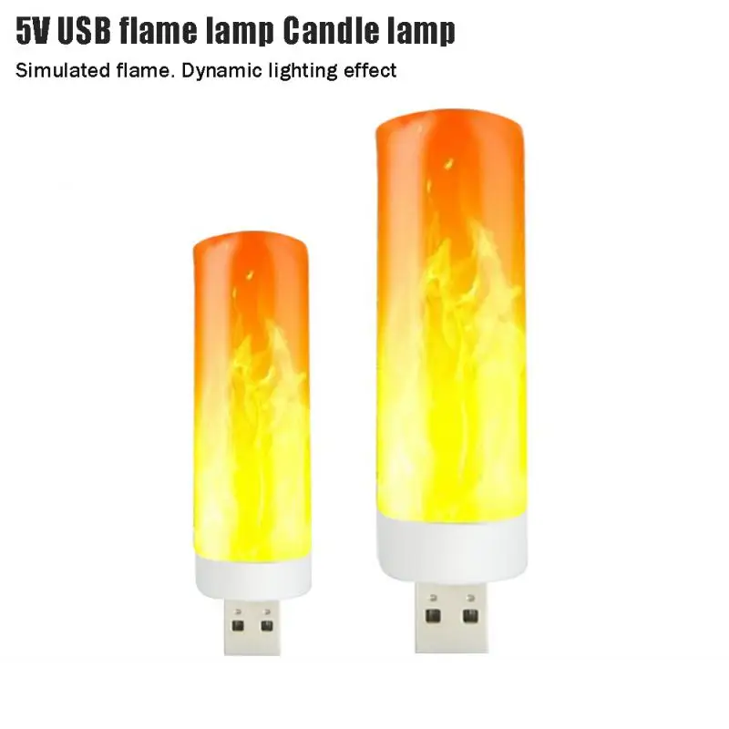 

LED Night Light USB Atmosphere Light Flame Flashing Candle Lamps Portable Book Lamp For Power Bank Camping Lighting Effect Light