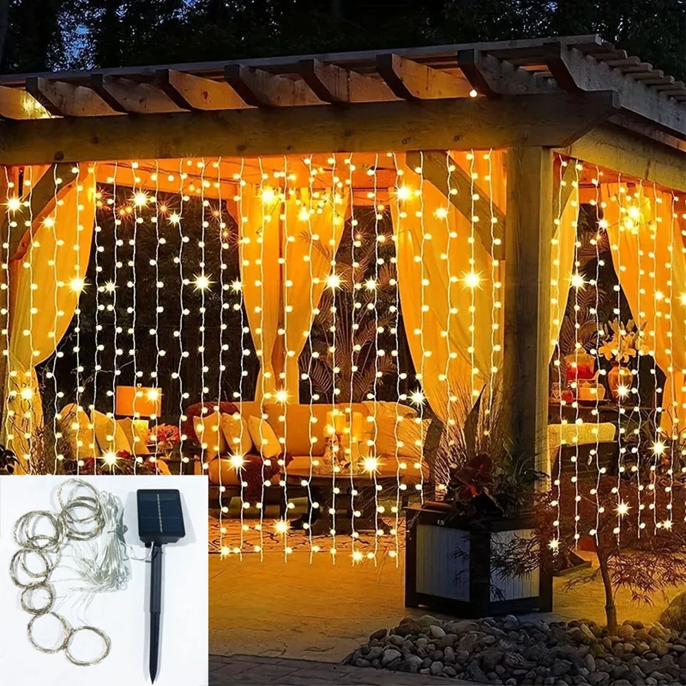 Солнечная завеса светодиодная Водонепроницаемая наружная гирлянда 6 м 3