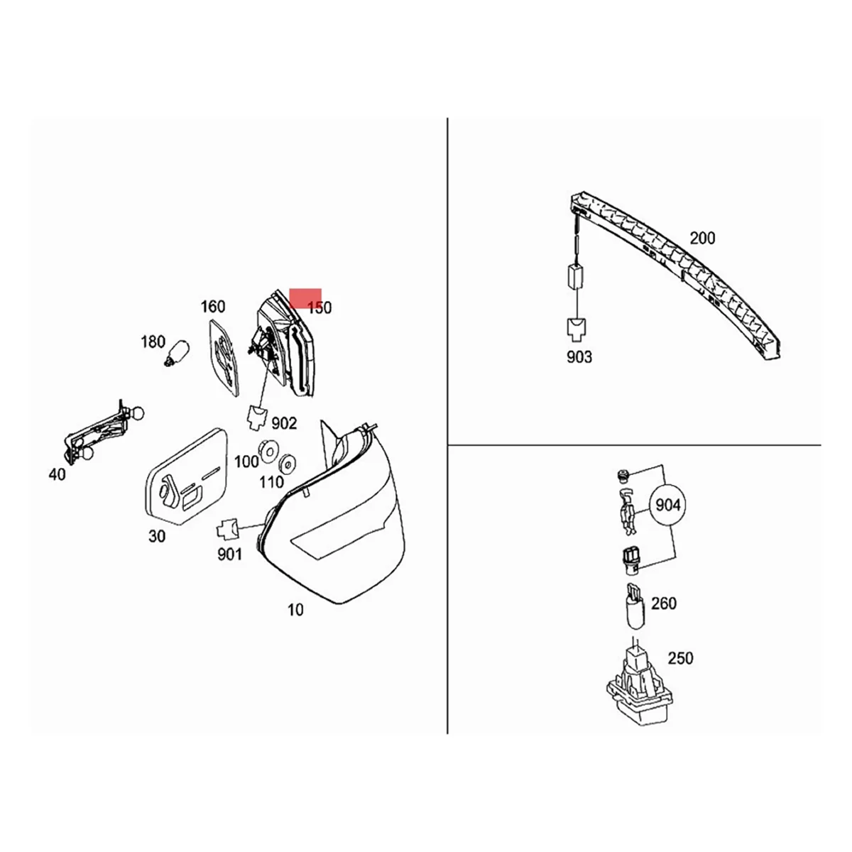 Задняя подсветка для Mercedes-Benz E-Class W212 2009-2013