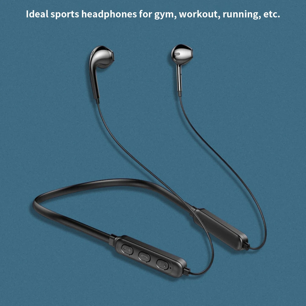 

Bluetooth-compatible V5.1 Headphones Flexible Neckband Earbuds Wireless Earphones Stereo Sports Headsets With Mic Noise Cancel