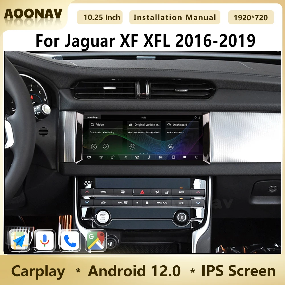 

Автомобильный радиоприемник 10,25 дюймов Android 12 для Jaguar XF XFL 2016-2019 128G Автомобильный мультимедийный видеоплеер GPS Navi беспроводной Carplay IPS блок