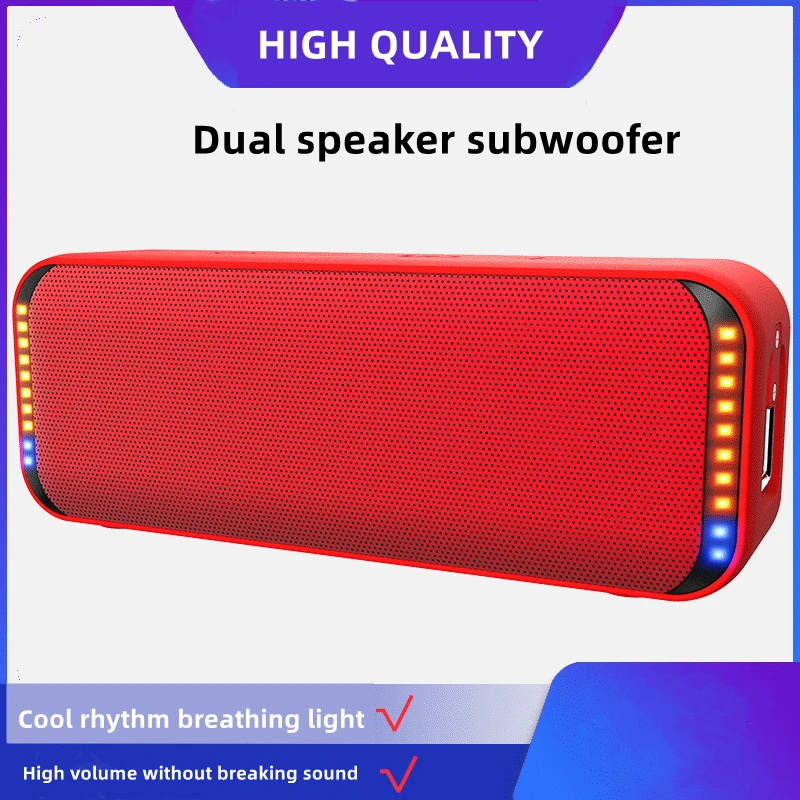 

3D Surround Sound Stereo Speaker LED Light Wireless Bluetooth Outdoor IPX7 Waterproof Portable Audio HiFi Subwoofer Speakers AUX